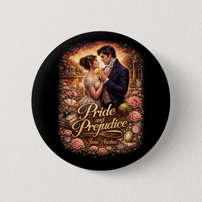 Badge Rond 5 Cm Orgueil et Préjugés (Devant)