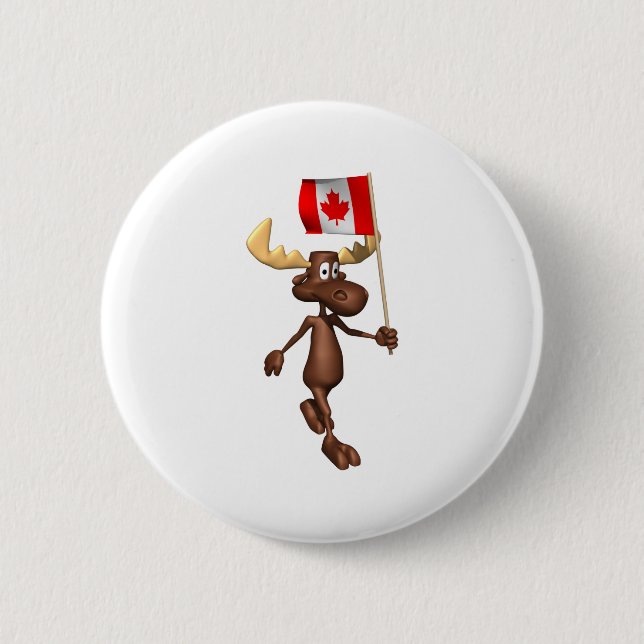 Badge Rond 5 Cm Orignaux Canada (Devant)