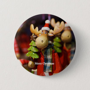 Badge Rond 5 Cm Orignaux du père noël de Joyeux Noël