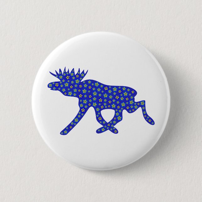 Badge Rond 5 Cm Orignaux floraux (Devant)