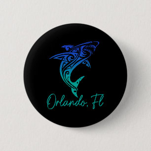 Badge Rond 5 Cm Orlando Fl Requin Scu Plongée Surfeur Surf Floride