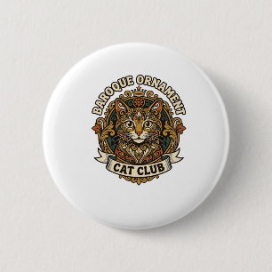 Badge Rond 5 Cm Ornement baroque Chat Cadeau amateur de chat - Orn