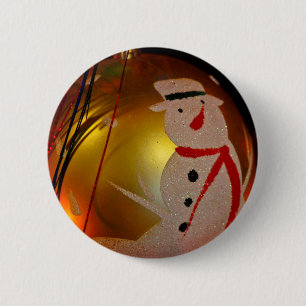 Badge Rond 5 Cm Ornement de neige givrée