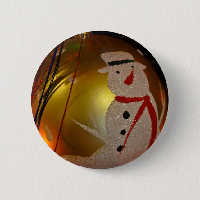 Badge Rond 5 Cm Ornement de neige givrée (Devant)