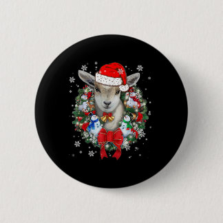 Badge Rond 5 Cm Ornement de Noël de chèvre