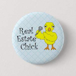 Badge Rond 5 Cm Ornement de poussin immobilier