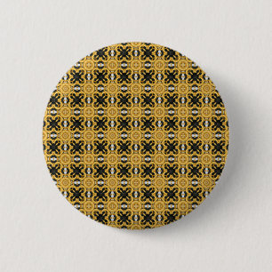 Badge Rond 5 Cm Ornement doré sur fond noir