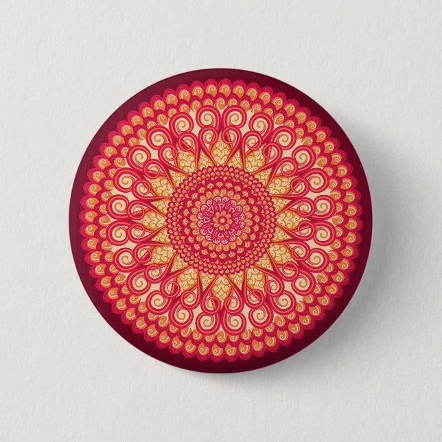 Badge Rond 5 Cm Ornement ethnique tribal rond décoratif (Devant)