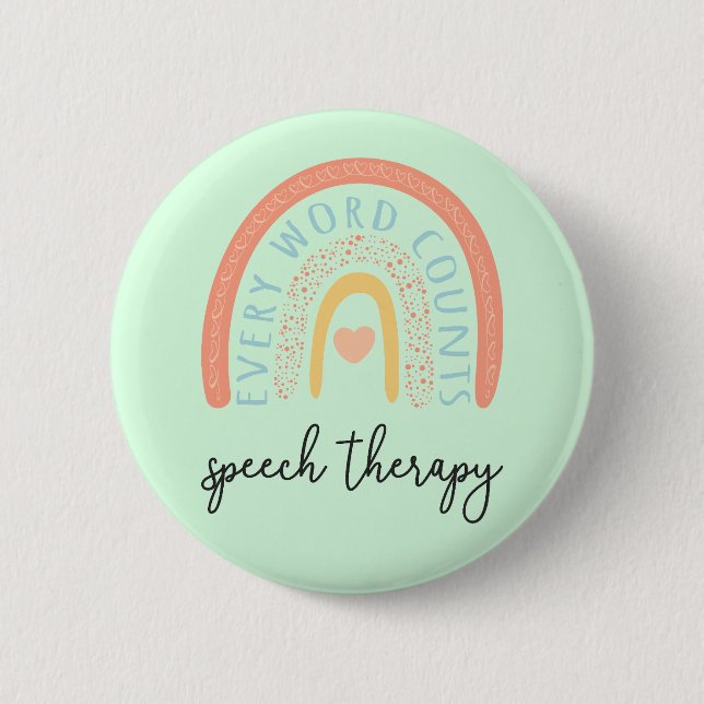 Badge Rond 5 Cm Orthophonie II - Chaque Mot Compte (Devant)