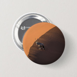 Badge Rond 5 Cm Oryx à la limite, Namibie