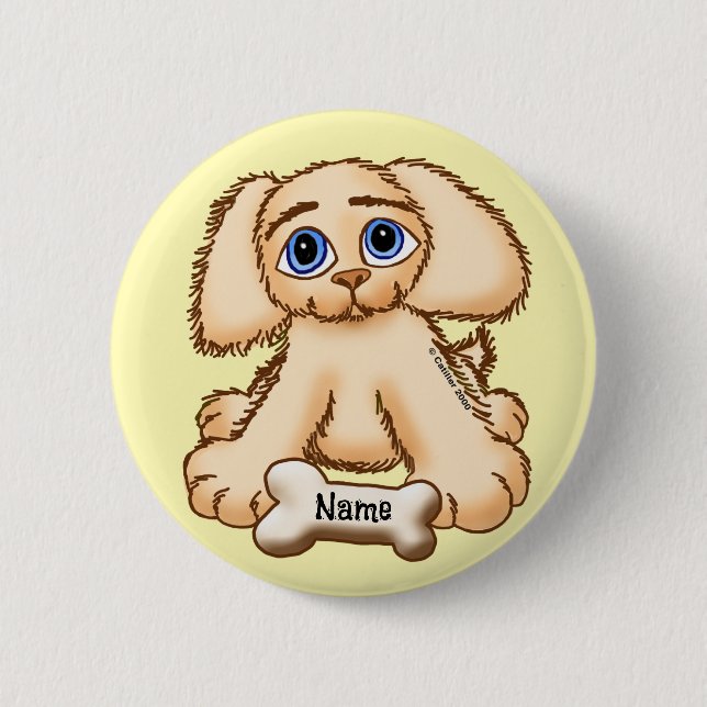 Badge Rond 5 Cm Os à chien  (Devant)