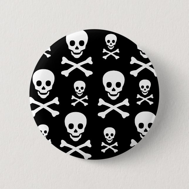 Badge Rond 5 Cm Os croisés du crâne N (Devant)