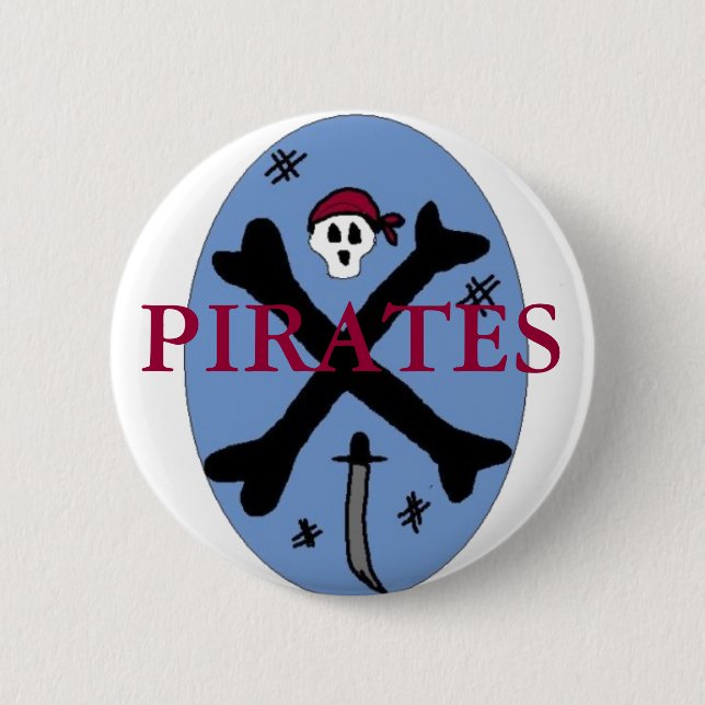 Badge Rond 5 Cm Os pirates (Devant)