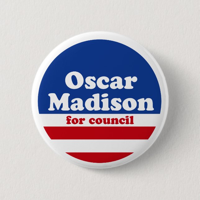 Badge Rond 5 Cm Oscar Madison pour le bouton de campagne du (Devant)