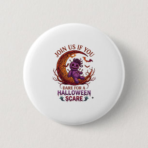 Badge Rond 5 Cm Osez Halloween Épouvante Violet Poupée Vaudou Croi