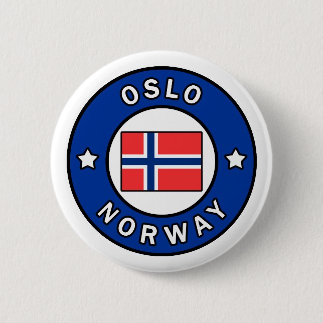 Badge Rond 5 Cm Oslo Norvège (Devant)