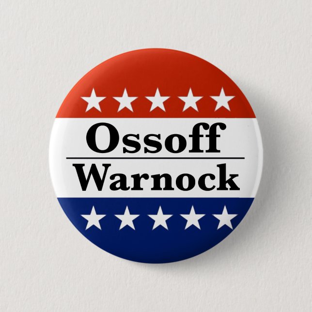 Badge Rond 5 Cm Ossoff Warnock Géorgie Runoffs (Devant)