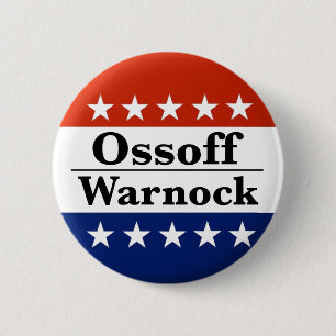 Badge Rond 5 Cm Ossoff Warnock Géorgie Runoffs