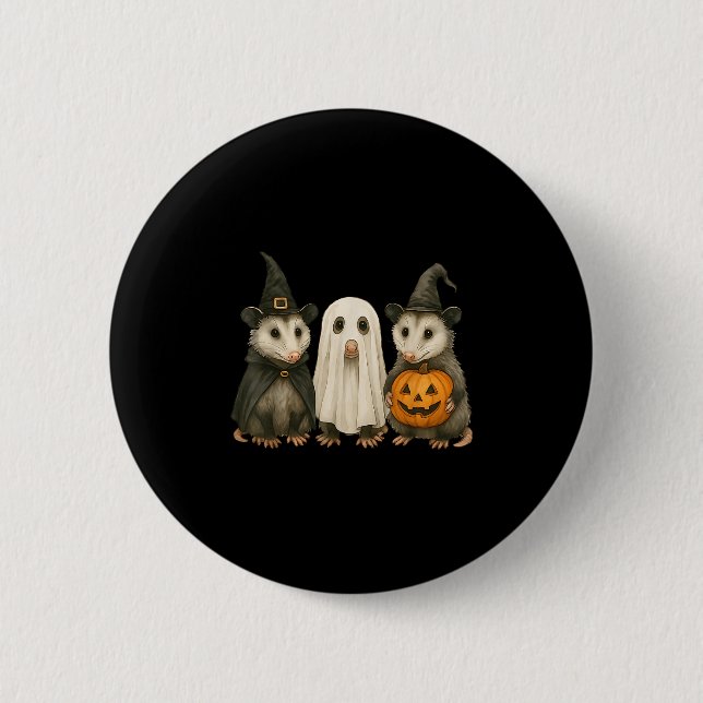 Badge Rond 5 Cm Ossum Halloween Ssum Witch Ghost Pumpkin  (Devant)