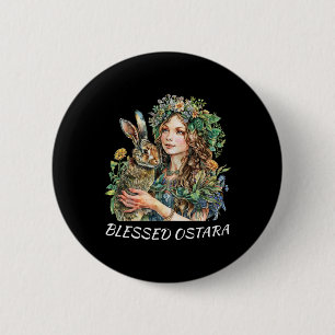 Badge Rond 5 Cm Ostara de Pâques Estres Pagan Ostara Bénédictions