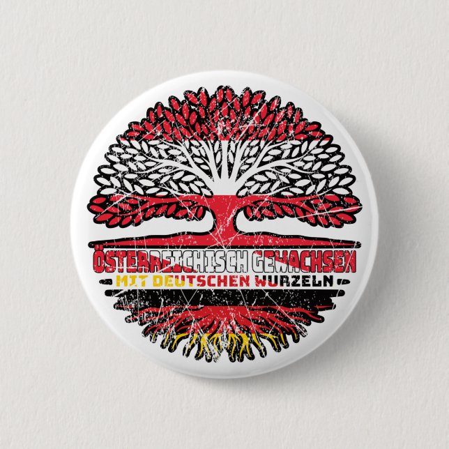 Badge Rond 5 Cm Österreich Österreichisch Deutsch Deutschland Baum (Devant)