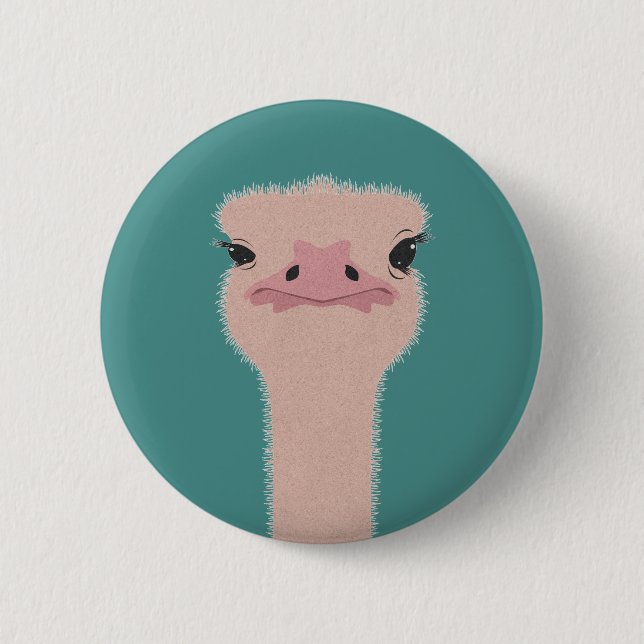 Badge Rond 5 Cm Ostrich drôle (Devant)