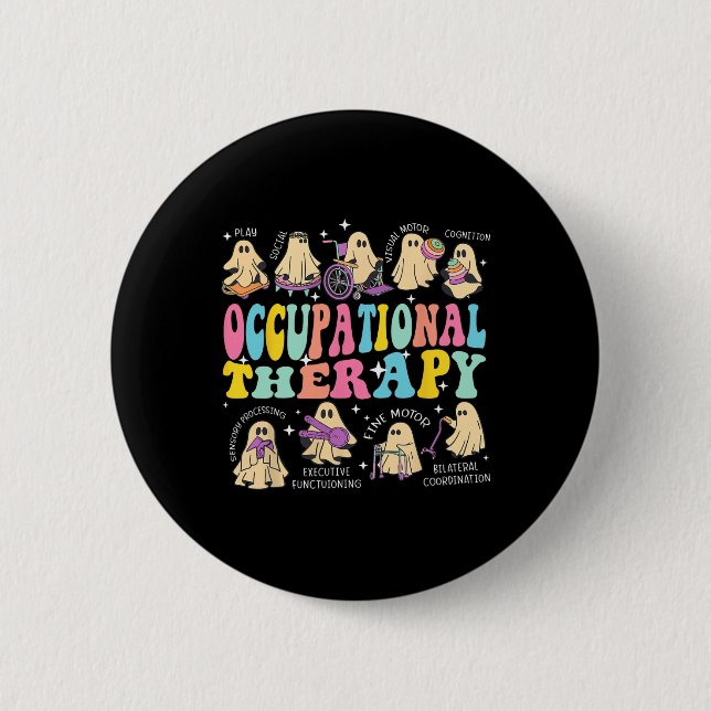 Badge Rond 5 Cm Ot ergothérapeute Halloween Éffrayant (Devant)