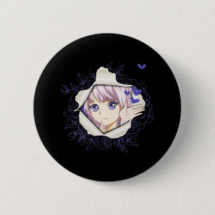 Badge Rond 5 Cm Otaku Anime Girl Kawaii Coeurs Aimer mignon Manga
