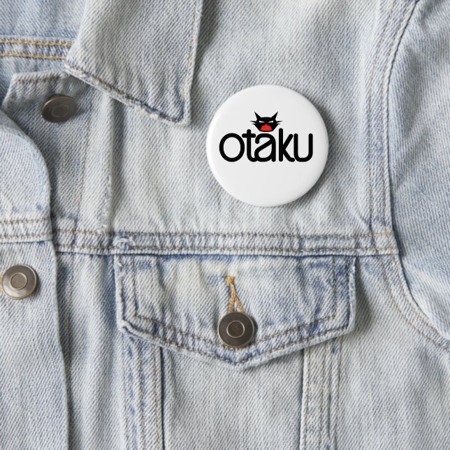Badge Rond 5 Cm Otaku Chat Drôle Slogan (En situation)