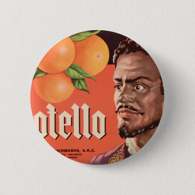 Badge Rond 5 Cm Otello Orange Étiquette (Devant)