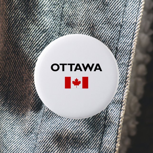 Badge Rond 5 Cm Ottawa Canada Drapeau canadien couleur claire (Créateur téléchargé)