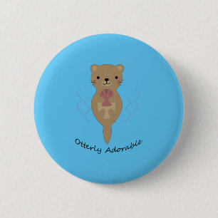Badge Rond 5 Cm Otter adorable