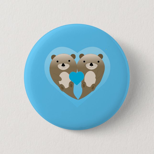 Badge Rond 5 Cm Otter Love (Devant)