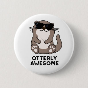 Badge Rond 5 Cm Otter Pun animal d'Otter d'un drôle d'aspect