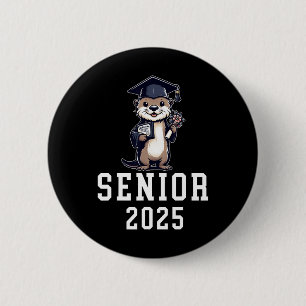 Badge Rond 5 Cm Otter Senior 2025 Graduate School And College Grad