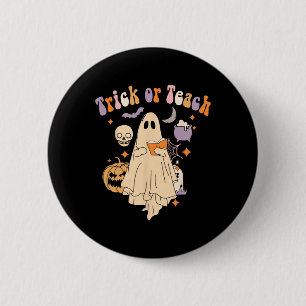 Badge Rond 5 Cm Ou Enseigner Super Halloween Retro Floral Gho