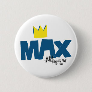 Badge Rond 5 Cm Où sont les monstres   Max et couronne