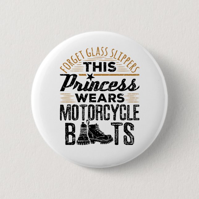 Badge Rond 5 Cm Oublier Chaussures en verre Princess Motorcycle Bo (Devant)