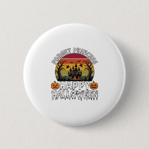 Badge Rond 5 Cm Oubliez la princesse Happy Halloween Haunted House