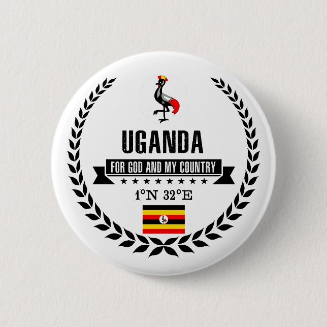 Badge Rond 5 Cm Ouganda (Devant)