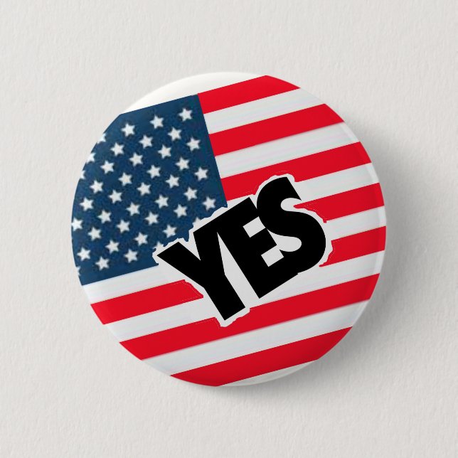 Badge Rond 5 Cm Oui aux Américains (Devant)