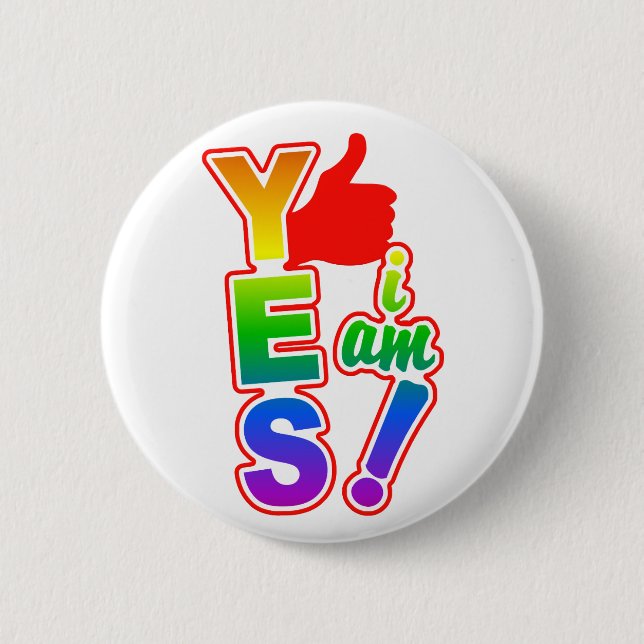 Badge Rond 5 Cm OUI, bouton JE SUIS (Devant)