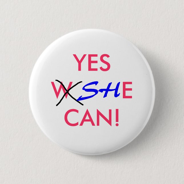Badge Rond 5 Cm OUI, ELLE PEUT ! - bouton d'élection (Devant)
