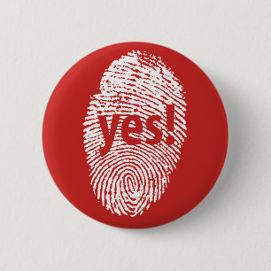 Badge Rond 5 Cm Oui : empreinte digitale