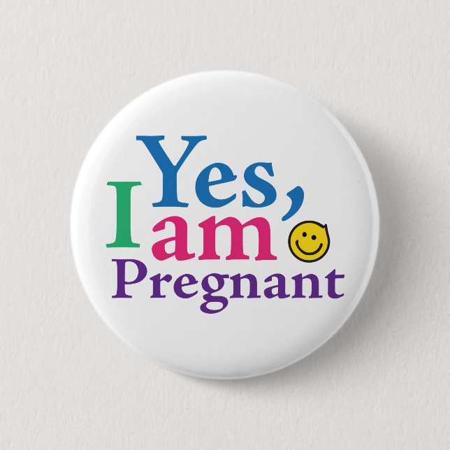 Badge Rond 5 Cm Oui je suis enceinte (Devant)