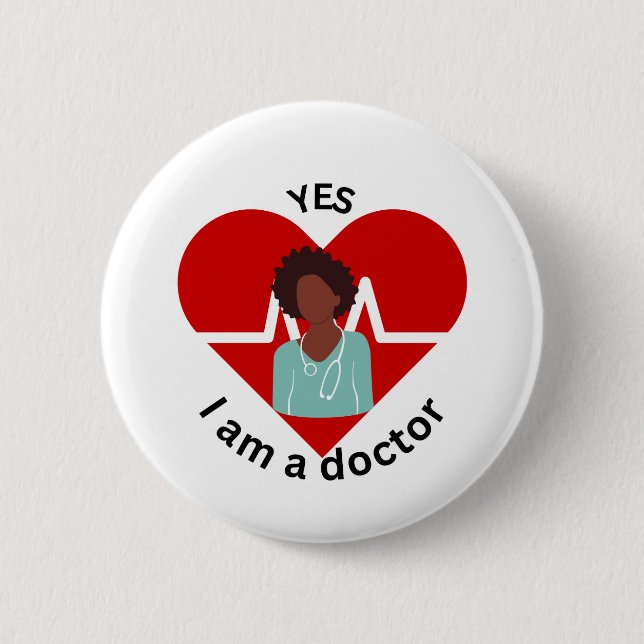 Badge Rond 5 Cm Oui, je suis médecin (Devant)