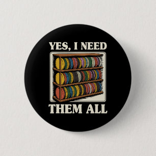 Badge Rond 5 Cm Oui j'en ai besoin de tous Disc Golf Hommes Étagèr