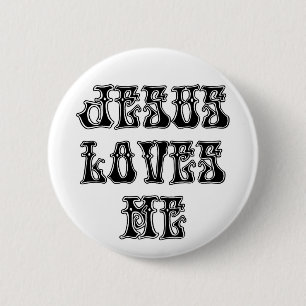Badge Rond 5 Cm Oui ! Jésus m'aime !