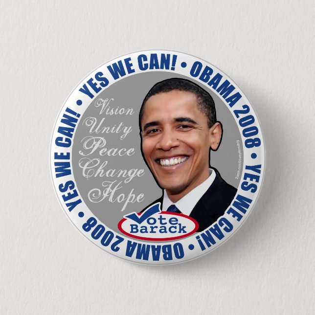Badge Rond 5 Cm Oui nous pouvons ! Bouton d'Obama (Devant)