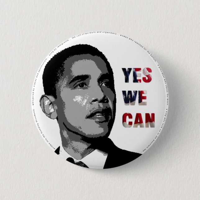 Badge Rond 5 Cm Oui nous pouvons - bouton politique d'Obama (Devant)